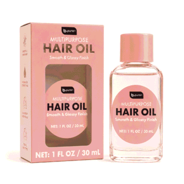 Hair Oil – b.pure Multipurpose Hair Oil for Smooth & Glossy Hair, Lightweight Frizz Control, Sulfate & Silicone Free, Nourishing Hair Treatment, 1 fl oz (30 mL)